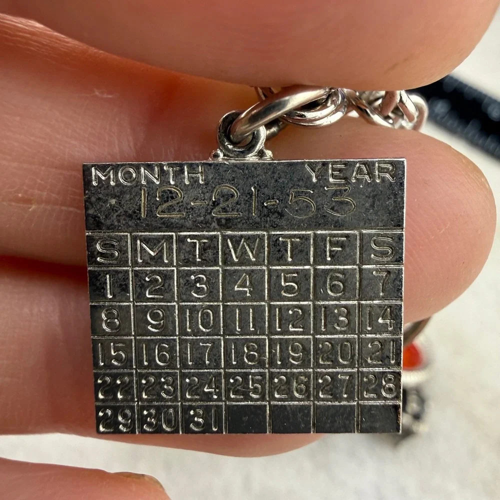 Vintage Mostly Sterling Silver Charm Bracelet Travel Souvenir Disneyland 7in